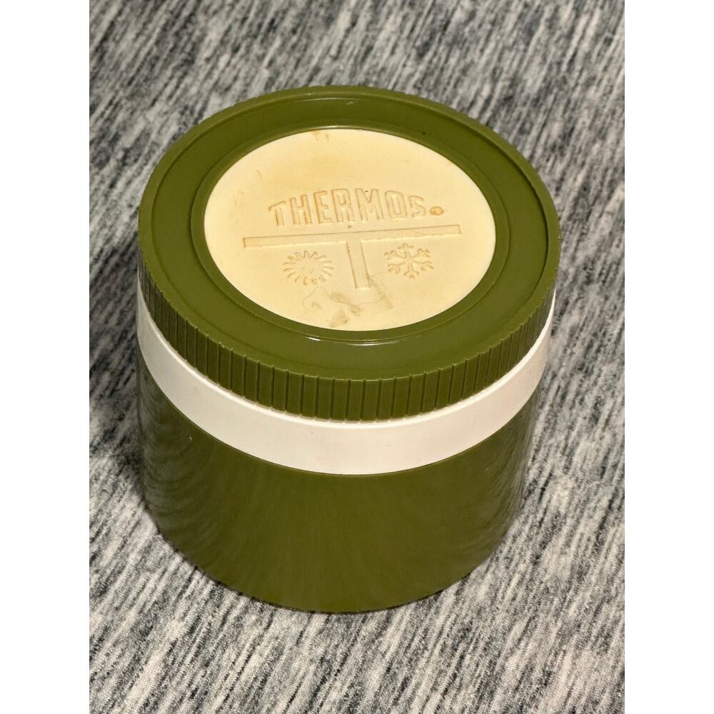 Vintage Olive Green Thermos Insulated Jar Model 1155/3 Mid Century Food Thermos - Picture 4 of 5